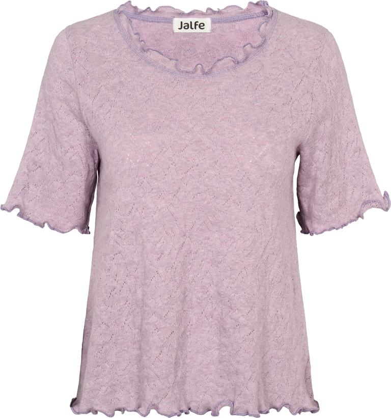 Frill shirt s/s jacquard organic cotton